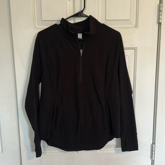 Old Navy Women’s Black fleece quarter zip size large - Picture 1 of 3